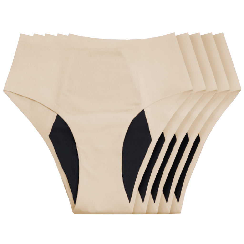 NEW: Seamless Leakproof High Waisted (Heavy Absorbency Beige 10-Pack)