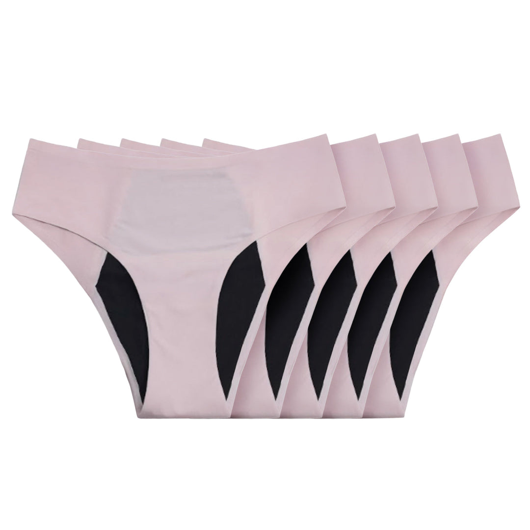 Seamless Leakproof Bikini (Heavy Absorbency Pink 5-Pack)