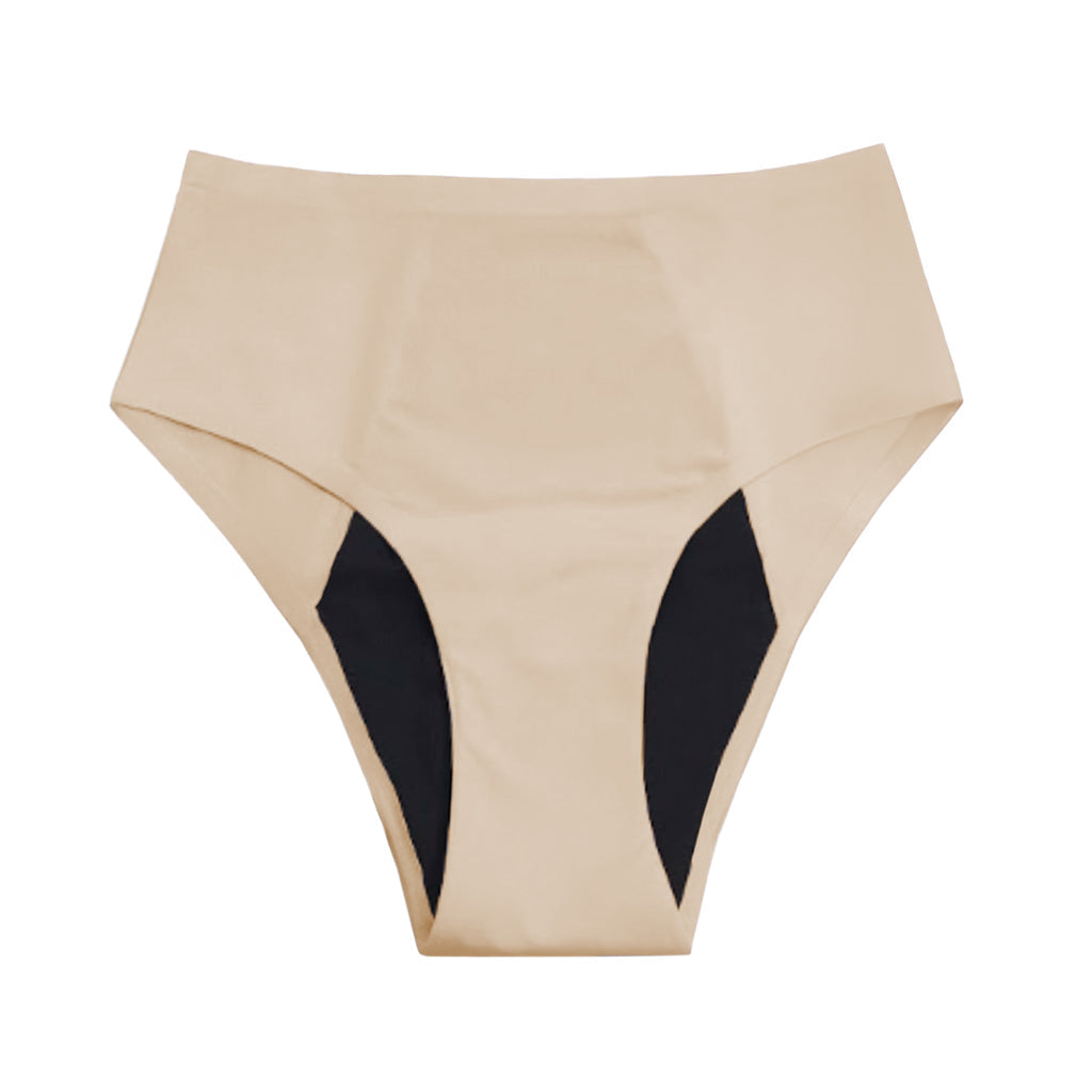 NEW: Seamless Leakproof High Waisted (Heavy Absorbency Beige 5-Pack)